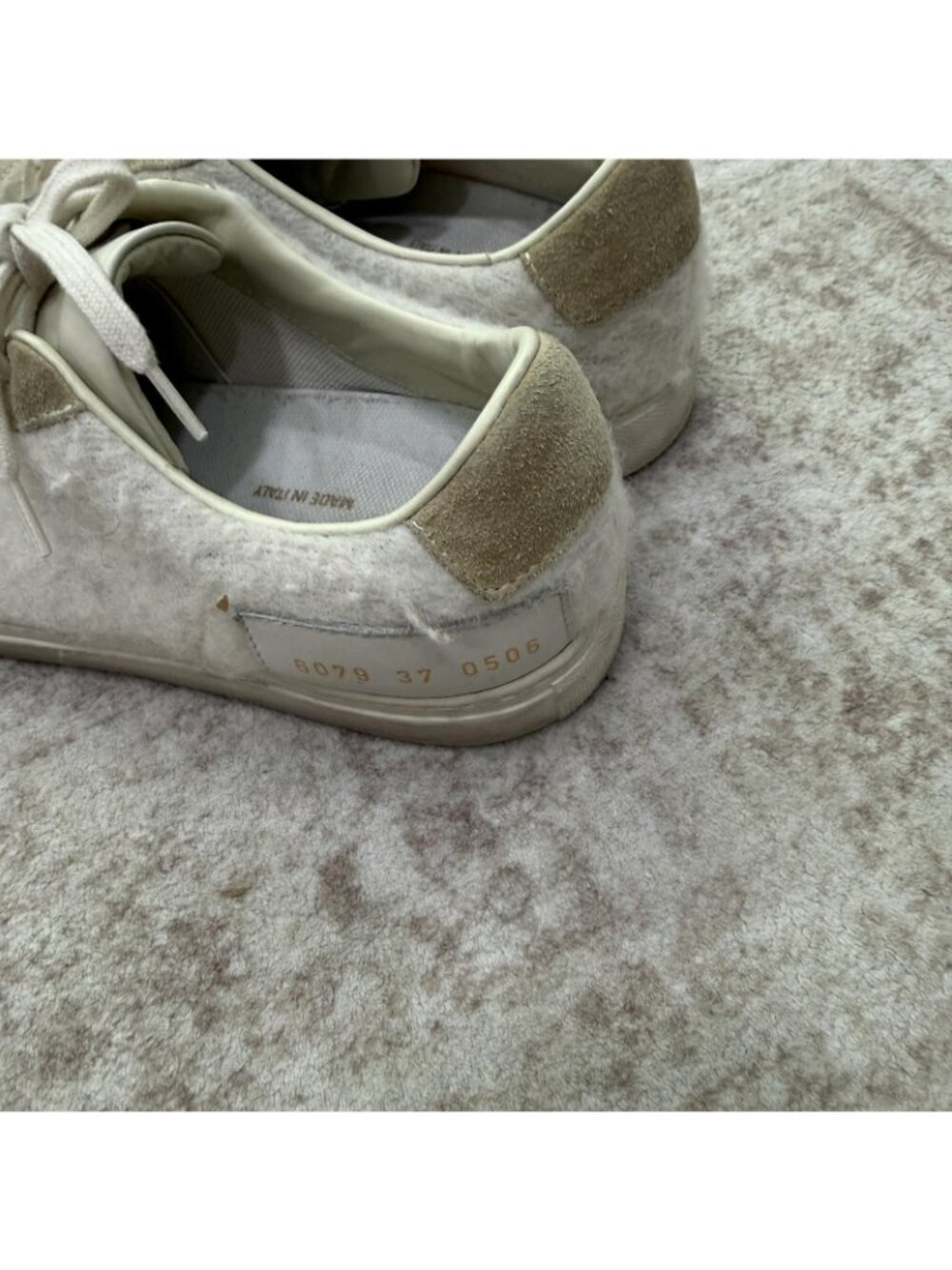 Common Projects Shoes Womens Size 6.5 Beige Suede Wool Low Top Sneakers 6079 - Picture 5 of 15